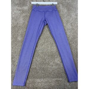 Core 10 Womens Leggings Purple Striped High Waisted Full Length S Small Workout